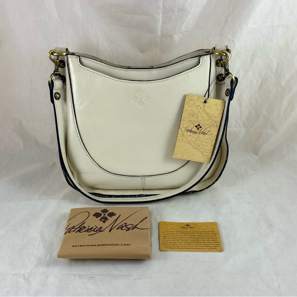 Patricia Nash Caletta Hobo Bag Purse Women's 100% Leather Distressed Latte READ
